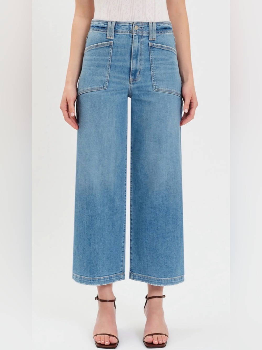 DAZE VALLEY GIRL WOMENS CROPPED WIDE LEG JEANS Size 32/14